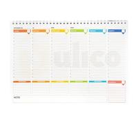 Planner hebdomadaire 2026 avec spirale métallique et couverture imperméable format A4-29,7 x 21 cm, 50 semaines à remplir avant et arrière Eco - Planner hebdomadaire 2025 2026 de bureau horizontal