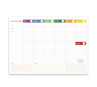 Planner hebdomadaire de table perpétuel (dates à écrire) écologique certifié FSC Mix Credit - Pages collées anti-oreilles - 60 feuilles à déchirer - Pour bureau à domicile scolaire (42 x 30)