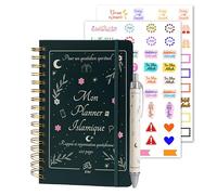 Planner islamique A5, cadeau musulman pour Femme, Journal quotidien de 220 pages avec stickers, prières, douas, Coran, 40 rabbana et plus