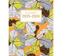Planner May 2025-2026 April: 8x10 Weekly and Monthly Organizer Large | Stylish Drawing Flower Design Orange