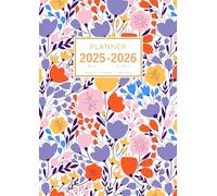 Planner May 2025-2026 April: A4 Large Notebook Organizer with Hourly Time Slots | Beautiful Pastel Flower Design White
