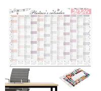 Planner mural - Papier pour calendrier grand 29,21 pouces 2026 | Calendrier annuel des pour affiches murales, pour les salles scolaires, dortoirs, ateliers, bureaux, anniversaires, rendez-vous