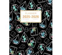 Planner September 2025-2026 August: 8.5 x 11 Weekly and Monthly Organizer | Cactus Succulent Geometric Frame Design Black