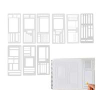 Planner Stencils - 9 Pieces Acrylic Templates for Precise Drawing, Recording Lines with Durable Transparent Material, Creative Journal Planner Notebook Scrapbook Calendar Schedule Checklist Collage