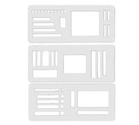 Planner Stencils, Record Template for Scrapbooking, 3 Pieces Drawing Stencils, Compatible with Pencils, Markers, Gel Pens, Highlighters, Ideal on Students, Kids, Creative Journalers, Adults, Teens