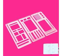 Planner Stencils Templates, 3 pcs Reusable Handmade Flexible Record Template, for Calendar Stencil, Journaling, Checklists, Scrapbooking, ETC (#C)