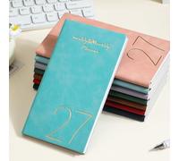 Planner Weekly Monthly PU Pocket Journal for Work Study Schedule Organizer | Papier à lettre lisse structuré de 17,4 x 9,6 cm, plusieurs options de couleur, format de poche