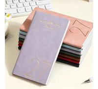 Planner Weekly Monthly PU Pocket Journal for Work Study Schedule Organizer | Papier à lettre lisse structuré de 17,4 x 9,6 cm, plusieurs options de couleur, format de poche