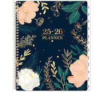 Planning 2025-2026 - Agenda hebdomadaire et mensuel de juillet 2025 à juin 2026, 22,9 x 27,9 cm avec aperçu des vacances, onglets enduits et poche arrière