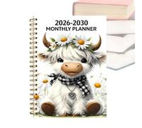 Planning 5 Ans 2026-2030 calendrier mensuel vache et journal de | Journal et Carnet de Notes à Format 21 x 14 cm Pour Étudiants, Maison, Bureau, Amoureux des Animaux, Object