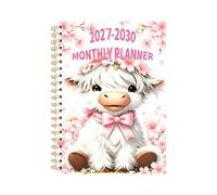 Planning 5 ans - Vache | Calendrier mensuel 60 mois | Illustration vache mignonne, planification à long terme, pages d'écriture, planification des tâches, journaux de vacances
