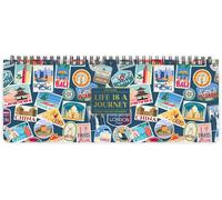 Planning De Bureau 12 Mois, Travel Stickers, Bureau Planner Janvier 2026-Décembre 2026, Format Horizontal, Spiralé, Une Semaine Par Page, En Papier Fsc Certifié, 27.2 X 10.2 Cm