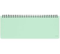 Planning De Bureau 13 Mois, Pastel Mint, Bureau Planner Janvier 2026 Janvier 2027, Agenda De Table Format Horizontal, Spiralé, Une Semaine Par Page, Rubrique, 27.2 X 10.2, Cm
