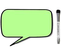 Planning et Liste à faire - To do list - magnétique effaçable pour frigo 15X21 cm A5 + 1 marqueur effaçable magnétique, liste à faire familial - pense bête (Bulle BD verte)