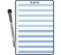 Planning et Liste à faire - To do list - magnétique effaçable pour frigo 15X21 cm A5 + 1 marqueur effaçable magnétique, liste à faire familial - pense bête (To Do List bleue)