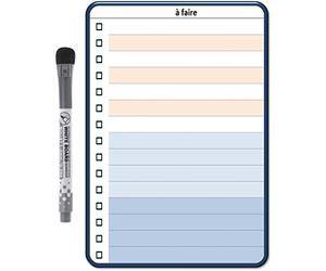 Planning et Liste à faire - To do list - magnétique effaçable pour frigo 15X21 cm A5 + 1 marqueur effaçable magnétique, liste à faire familial - pense bête (To Do List)