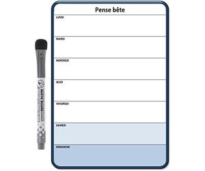 Planning et Liste à faire - To do list - magnétique effaçable pour frigo 15X21 cm A5 + 1 marqueur effaçable magnétique, liste à faire familial - pense bête (Planning 7 jours)
