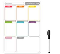 Planning Frigo Magnétique | Tableau Blanc Effaçable & Semainier | Liste de Courses et Calendrier pour Organisation Familiale (30 x 21cm [A4], multicolore)