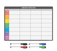Planning Frigo Magnétique | Tableau Blanc Effaçable & Semainier | Liste de Courses et Calendrier pour Organisation Familiale (42 x 30cm [A3], multicolore)