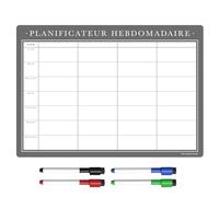 Planning Frigo Magnétique | Tableau Blanc Effaçable & Semainier | Liste de Courses et Calendrier pour Organisation Familiale (42 x 30cm [A3], multicolore)