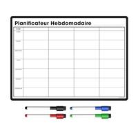 Planning Frigo Magnétique | Tableau Blanc Effaçable & Semainier | Liste de Courses et Calendrier pour Organisation Familiale (42 x 30cm [A3], multicolore)