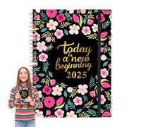 Planning hebdomadaire 2025 | Calendrier mensuel à motif floral | Janvier 2025 à décembre 2025, planificateur sur 12 mois pour la gestion du temps