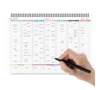 Planning hebdomadaire de table Septembre Perpétuel - Weekly Planner avec dates à remplir - Calendrier de bureau en spirale A4, 21,0 x 29,7 cm