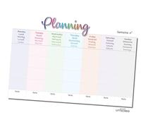 Planning Hebdomadaire Familial A3 Plastifié - UTTSCHEID | Semainier Réutilisable - Feutre Effaçable Inclus - Format A3 Paysage 29,7 x 42,2 cm
