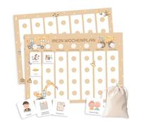 Planning hebdomadaire pour enfants avec 315 cartes de routine et sac de rangement - Planning visuel du jour pour les routines du matin et du soir, adapté aux enfants et clair