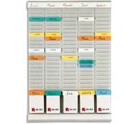 Nobo - Kit Planning Hebdomadaire à Fiches T, Mural, 5 Colonnes & 24 Fentes, Indice 2, Fiches T Multicolores Incluses, 2911680