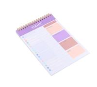 Planning Journalier Non Daté - Carnet A5 Violet à Spirale, 104 Pages, To Do Liste & Gestion du Temps, Couverture PP Imperméable, Organisateur de Bureau & Fournitures de Bureau Daily Planner