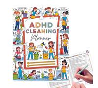 Planning Ménager pour Adultes,Carnet De Checklist De Nettoyage - Organiseur Quotidien Hebdomadaire Mensuel Annuel pour Gestion Ménagère Adultes Étudiants Adolescents