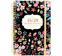 Planning mensuel 2026-2028 - Calendrier mensuel sur 3 ans de janvier 2026 à décembre 2028 - Planificateur annuel avec 36 mois - 21 x 14 cm - Reliure à double spirale - Parfait pour l'école, le collège