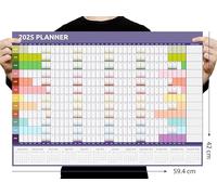 Planning mural 2025 format A2 Calendrier annuel complet pour la maison, le bureau, le travail, de janvier à décembre