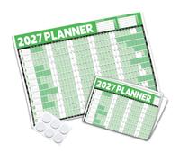 Planning mural 2027 au format A1 UK, calendrier annuel, mise au point | Facile à nettoyer, facile à essuyer, lamination double face, résistant à l'eau, 200 g/m², 84,1 x 59,4 cm, jours fériés
