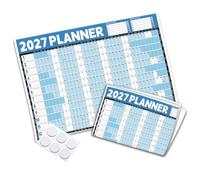 Planning mural de bureau 2027 au format A1, calendrier annuel, mise au | Facile à nettoyer, facile à essuyer, lamination double face, résistant à l'eau, 200 g/m², 84,1 x 59,4 cm, jours fériés