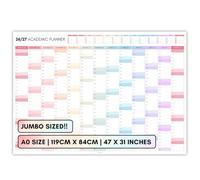Planning mural mensuel géant 2026-2027 - Format A0 - Double face - Géant - Multicolore - Août 2026-2027 - Année complète - Organiseur pour l'université, l'école, la maison (multicolore, horizontal)