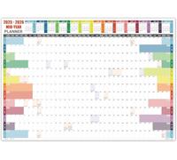 Planning Mural Scolaire 2025-2026 A1 Laminé - Calendrier Mural Août 2025 À Août 2026 - Grand Format (85 X 59,4 Cm) - Planning Mural 13 Mois Mi-Année 25/26 - Jours Fériés Marqués - Espace Notes