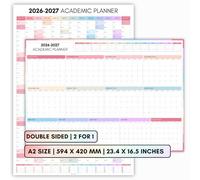 Planning mural scolaire 2026-2027 A2 | Agenda annuel coloré, calendrier mural double face 2 en 1, août 2026 à août 2027, pour l'école, l'université, le bureau et la maison (multicolore - calendrier)