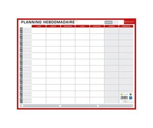 Planning perpétuel Hebdomadaire/Annuel - Effaçable à sec - 32 x 42 cm