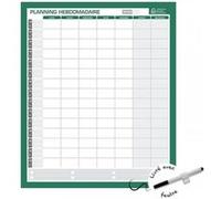Planning perpétuel hebdomadaire réutilisable - 60 x 50 cm - Bouchut G