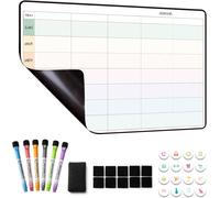 Planning Semaine, Calendrier Magnetique Frigo,Tableau Organisateur Familial,Planificateur Des Menus/Repas Hebdomadaire 42×28cm Effacable En Français