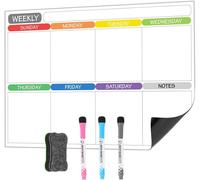 Planning Semaine Frigo Magnetique,Calendrier Magnetique Frigo,Planificateur de Menus Repas,Planificateur Hebdomadaire,42×28cm