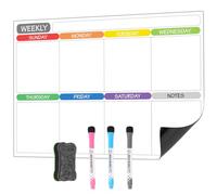 Planning Semaine Frigo Magnetique, Calendrier Magnetique Frigo, Planificateur de Menus Repas, Planificateur Hebdomadaire,Effacable Tableau Organisateur Mural, 42×28cm (style-1)