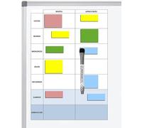 Planning semaine magnétique effaçable 30X20 cm A4 + 10 magnets effaçables + 1 marqueur effaçable magnétique, planning entreprise, 7 jours matin + après midi (10 magnets vierges)