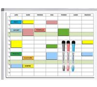 Planning semaine magnétique effaçable 30X40 cm A3 + 16 magnets thèmes