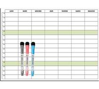 Planning semaine magnétique effaçable 30X40 cm A3 + 3 marqueurs effaçables magnétiques, 7 jours de 8h à 23h (sans magnets + 3 marqueurs)