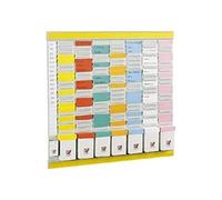 Nobo - Kit Planning Hebdomadaire à Fiches T, Mural, 5 Colonnes & 24 Fentes, Indice 2, Fiches T Multicolores Incluses, 2911680