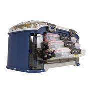 Plano Elite Ultimate Système de pêche à angle, comprend 7 boîtes utilitaires StowAway, rangement pour matériel de pêche et accessoires, étui étanche, bleu