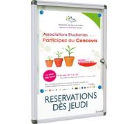 Planorga Vitrine d'affichage extérieur 1 feuille A4 - Porte battante - Fond magnétique